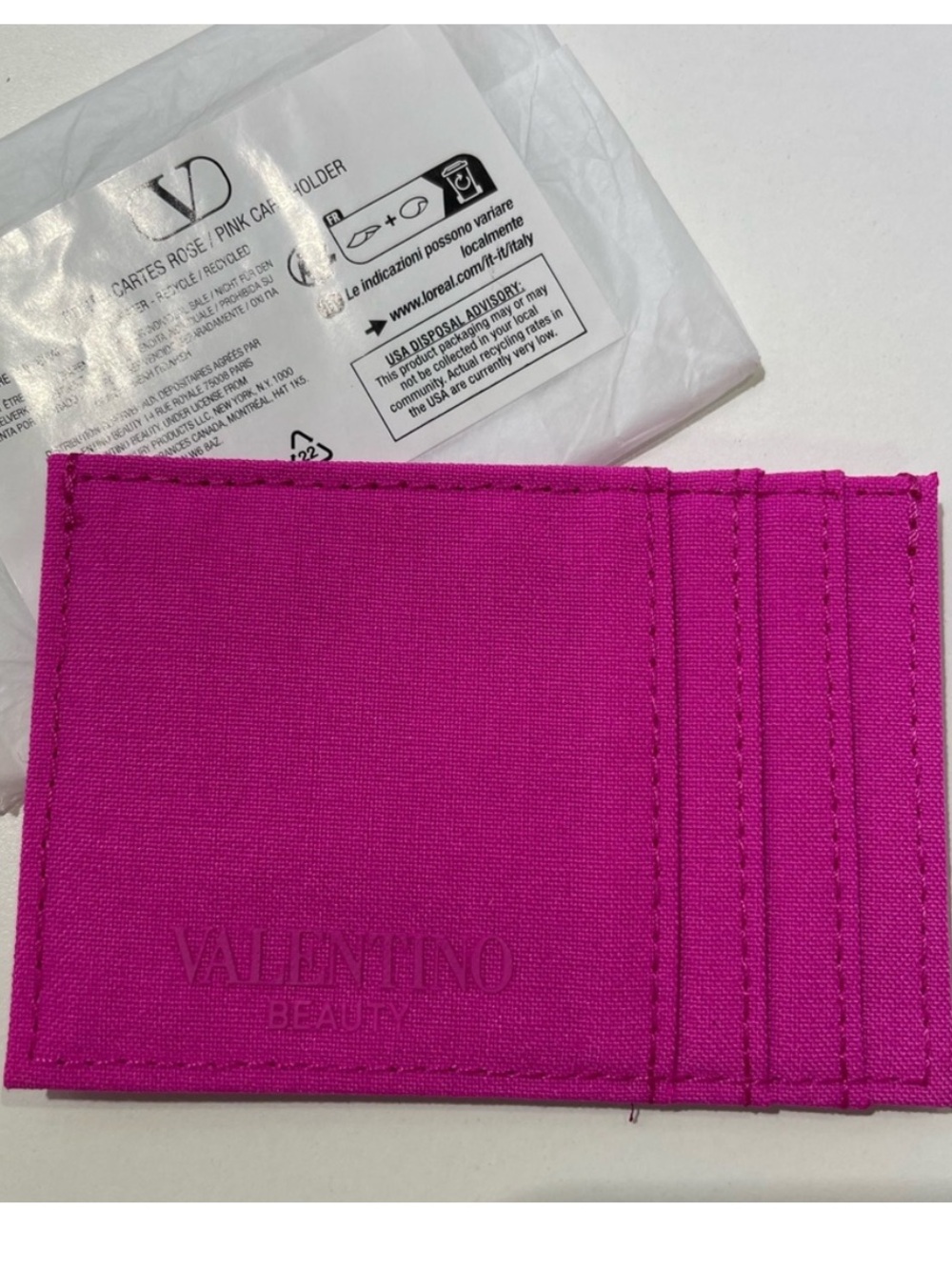 Valentino beauty gift canvas card holder